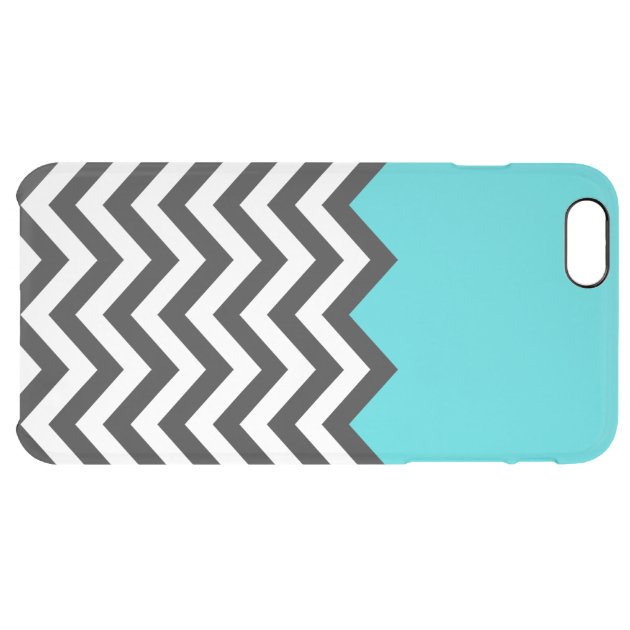 Stylish Teal Blue Chevron Zigzag Pattern Uncommon Clearlyâ„¢ Deflector iPhone 6 Plus Case-5