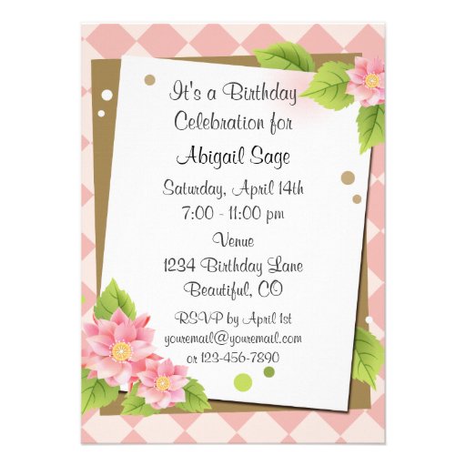 Stylish Teen Girl Birthday Party Invitations