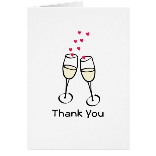 Stylish Toasting Glasses Thank You Card Zazzle