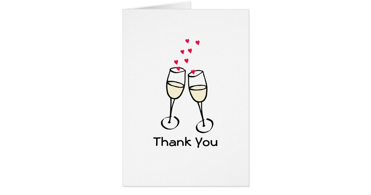 Stylish Toasting Glasses Thank You Card Zazzle