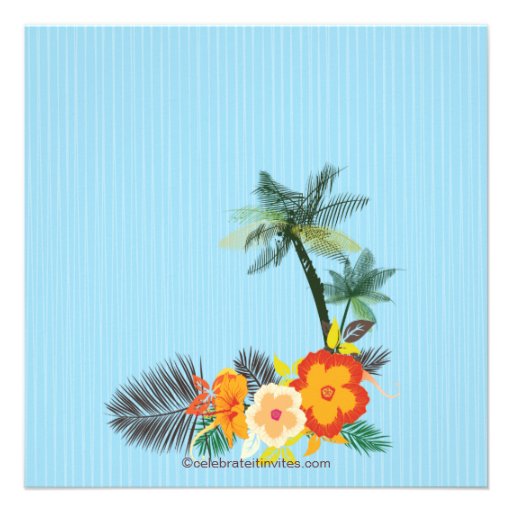 Stylish Tropical Drinks Hawaiian Luau Party Personalized Announcements