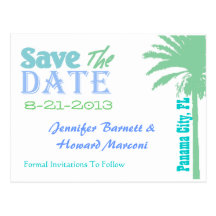 Stylish Tropical Save The Date Post Card