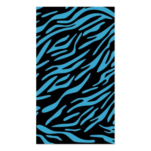 Stylish Turquoise Zebra Stripes Business Cards (back side)
