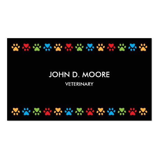 Stylish veterinary or pet services business card