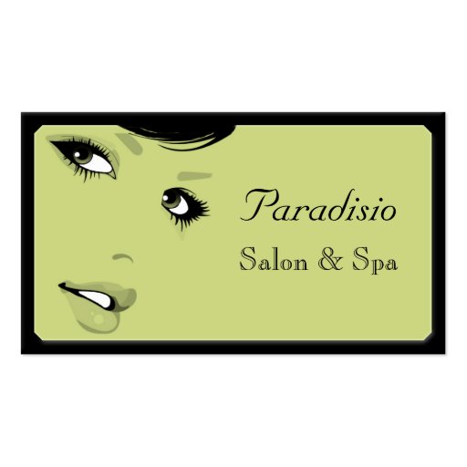 Stylish Vintage Beauty Salon and Spa Business Card (front side)