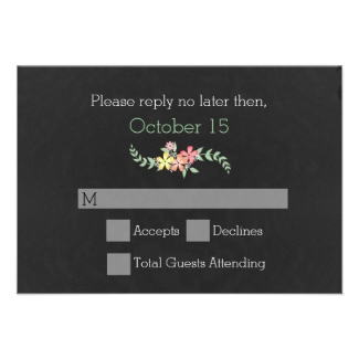 Stylish Vintage Chalkboard Wedding RSVP Card
