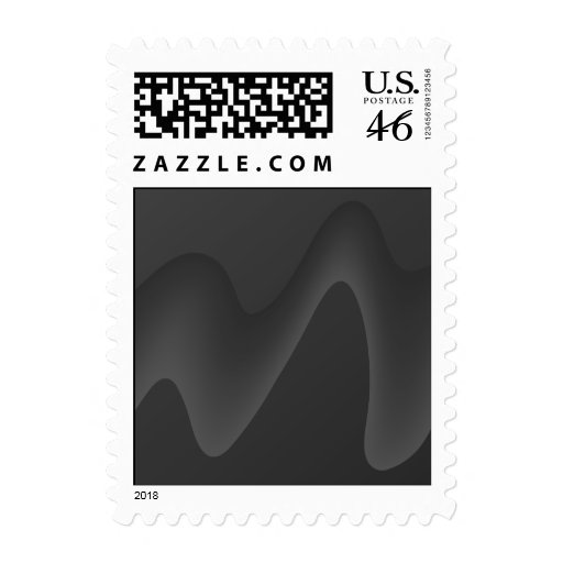 Stylish Wave Design in Dark Gray. Postage Stamp