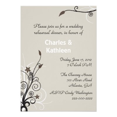 Stylish Wedding Rehearsal Invitation