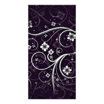 Stylish white floral design valentine gift photo card