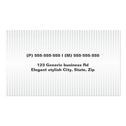 Stylish white gray stripes elegant professional business card template (back side)