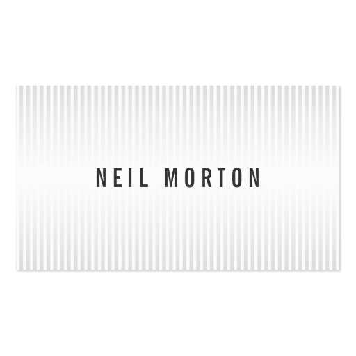 Stylish white gray stripes elegant professional business card template (front side)