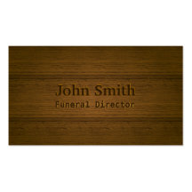 Stylish Wood Embossing Funeral Business Card
