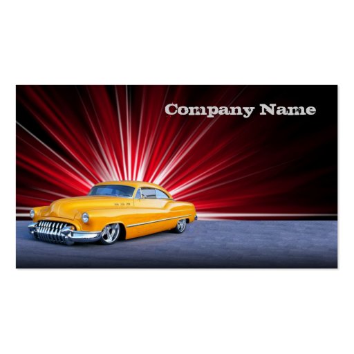 Stylish  Yellow Classic Car Business Card (front side)