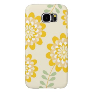 Stylish Yellow Floral Pattern - Cream Samsung Galaxy S6 Cases