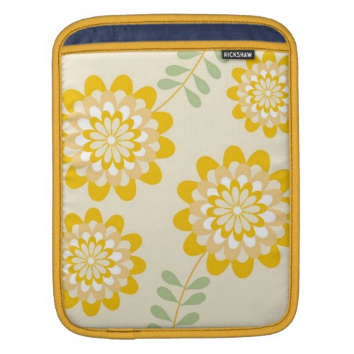 Stylish Yellow Floral Pattern - Cream iPad Sleeve