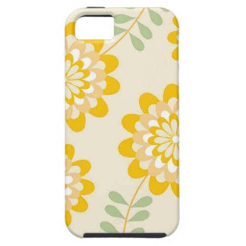 Stylish Yellow Floral Pattern - Cream iPhone 5 Cover