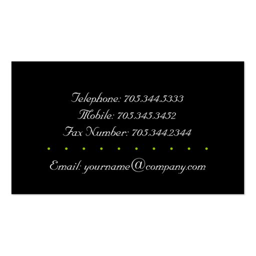 Stylish Zebra BusinessCards :: {Horizontal} Business Card Templates (back side)