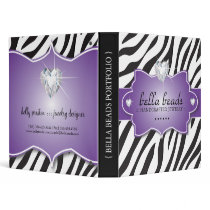 Stylish Zebra Jewelry Designer Portfolio Binder