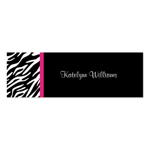 Stylish Zebra Print Appointment Card Business Card Templates (front side)