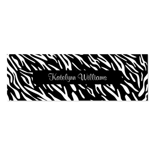 Stylish Zebra Print Appointment Card Business Card Template (front side)