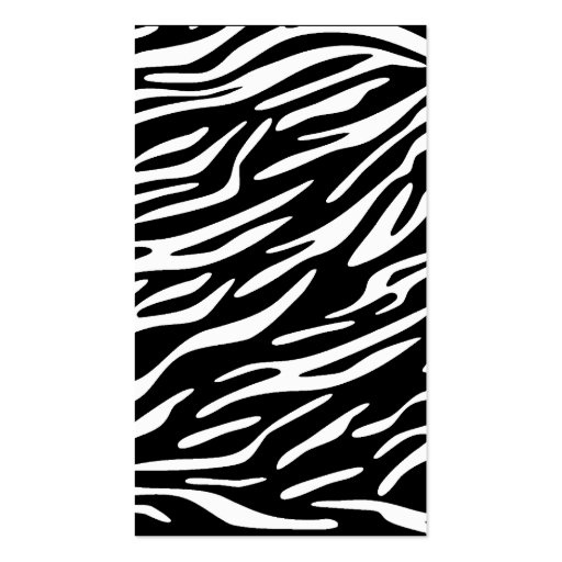 Stylish Zebra Print Business Cards (back side)