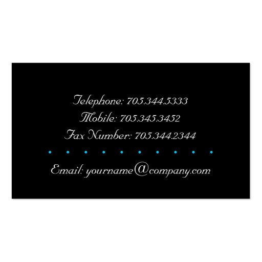 Stylish Zebra Print Business Cards (back side)