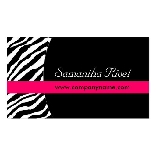 Stylish Zebra Print  :: Business Cards{Horizontal} (front side)