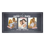Stylishly Chalked 3 Photos Save The Date Cards photo cards