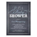 Stylishly Chalked Baby Shower Invitations - Blue invitations