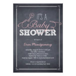 Stylishly Chalked Baby Shower Invitations - Pink invitations