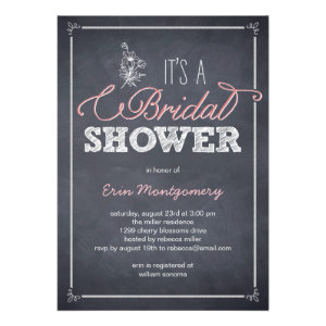 Stylishly Chalked Bridal Shower Invitations