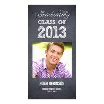Stylishly Chalked Graduation Announcement Photo Card