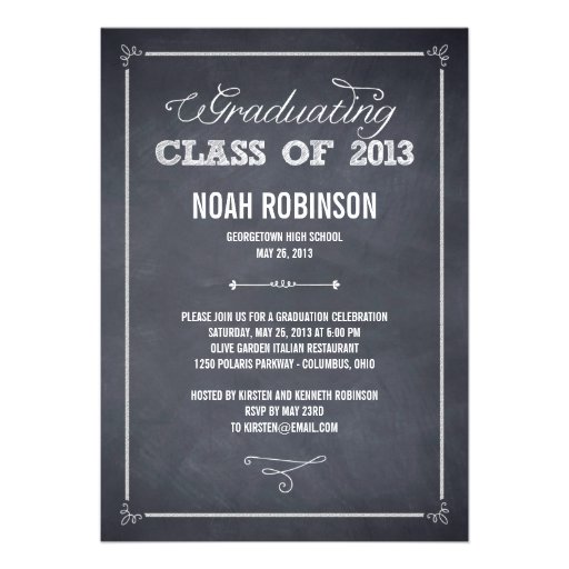 Stylishly Chalked Graduation Invitation