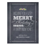 Stylishly Chalked Holiday Card Postcard postcards