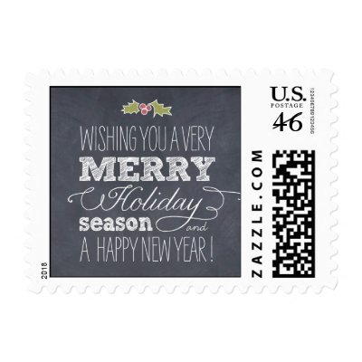 Stylishly Chalked Holiday / Christmas Postage