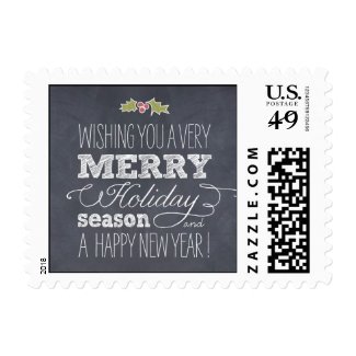 Stylishly Chalked Holiday / Christmas Postage Postage Stamp
