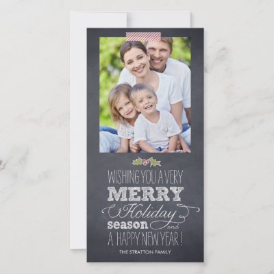 Stylishly Chalked Holiday Photo Card