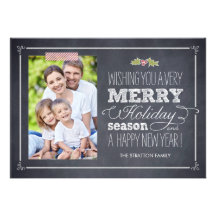 Stylishly Chalked Holiday Photo Cards
