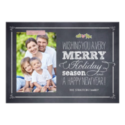 Stylishly Chalked Holiday Photo Cards