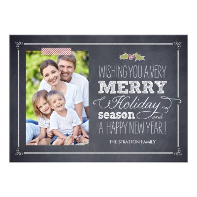 Stylishly Chalked Holiday Photo Cards