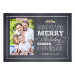 Stylishly Chalked Holiday Photo Cards invitations
