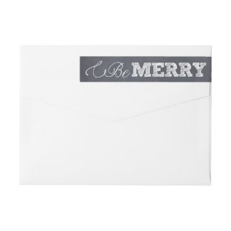 Stylishly Chalked Holiday Wraparound Label Wraparound Return Address Label