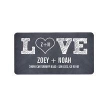 Stylishly Chalked Wedding Address Labels