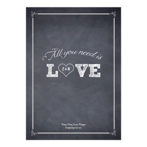 Stylishly Chalked Wedding Invitations