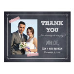 Stylishly Chalked Wedding Thank You Card postcards