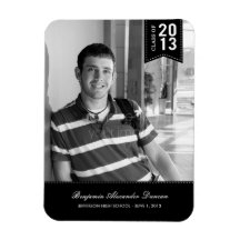 Stylishly Stitched Graduation Announcement Magnet