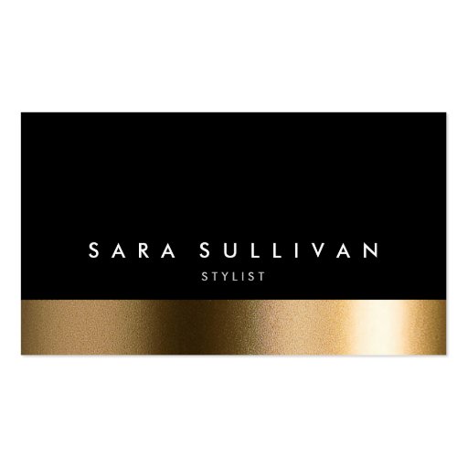 Stylist Bold Black Gold Business Card Business Cards (front side)