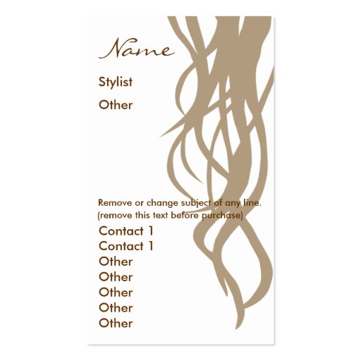 Stylist Business Card two sided- Gold (front side)
