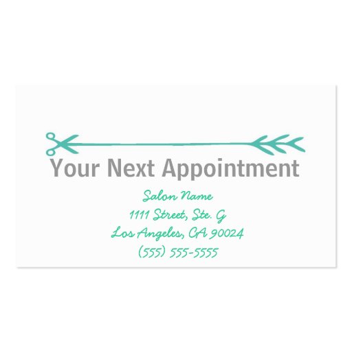 Stylist Business Cards w/Appointment Reminder (back side)