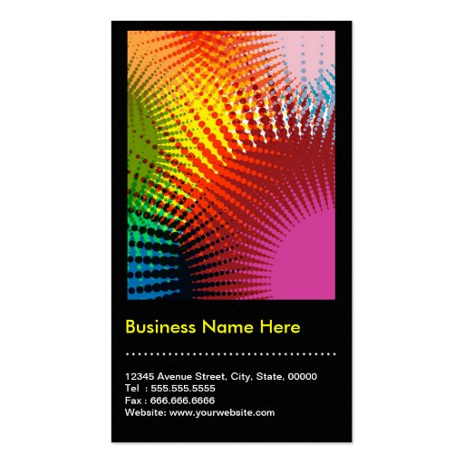 Stylist - Colorful Rainbow Abstract Pattern Business Card (back side)